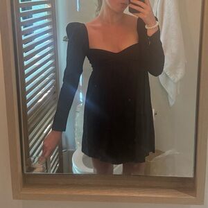 Reformation long Sleeved Black mini dress